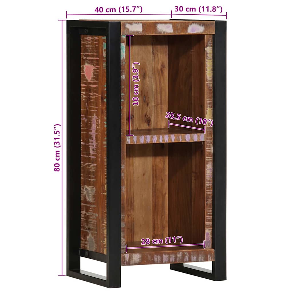 vidaXL Szafka nocna 40x30x80 cm Drewno lite odzyskane