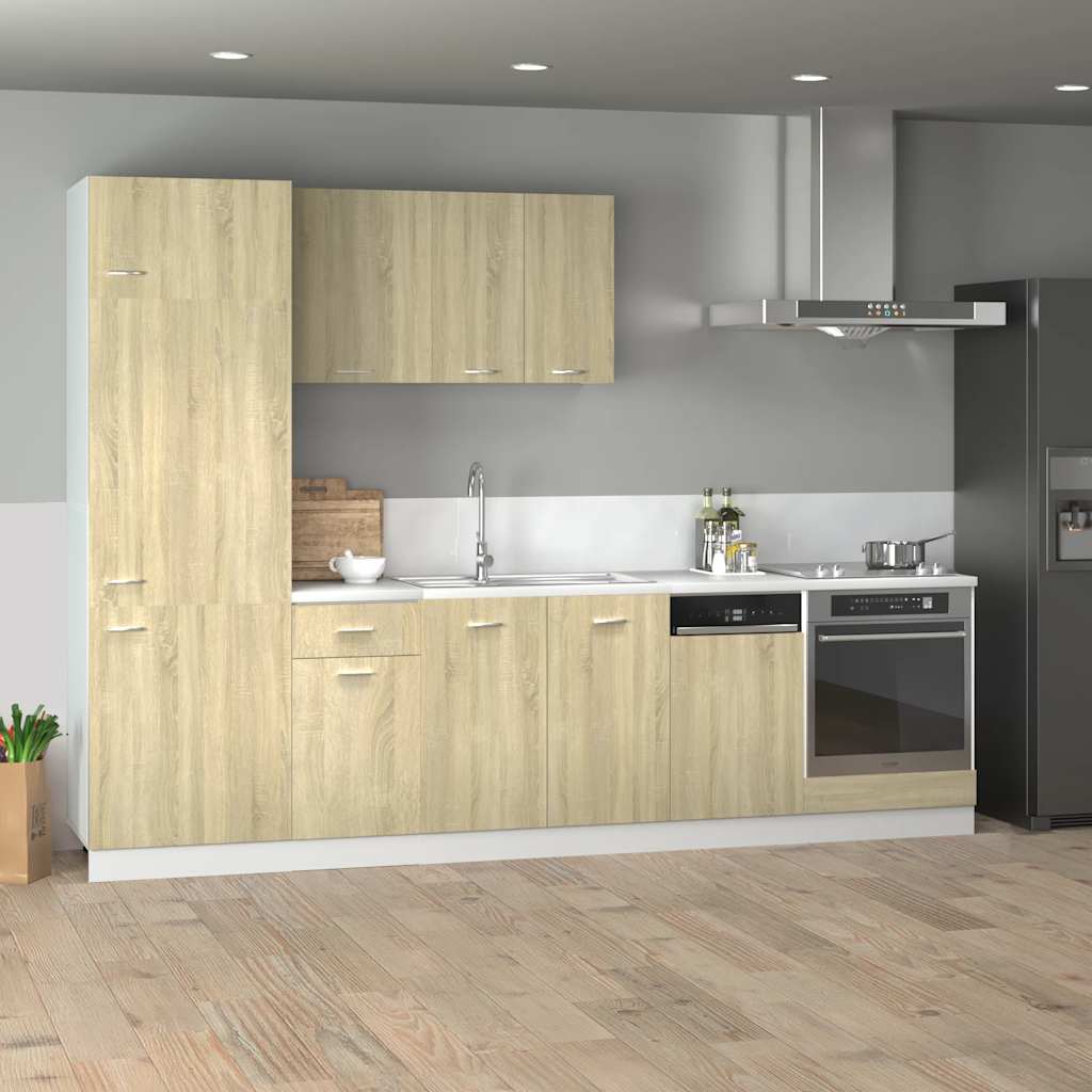 vidaXL Zestaw 7 szafek kuchennych, "Lyon", dąb sonoma