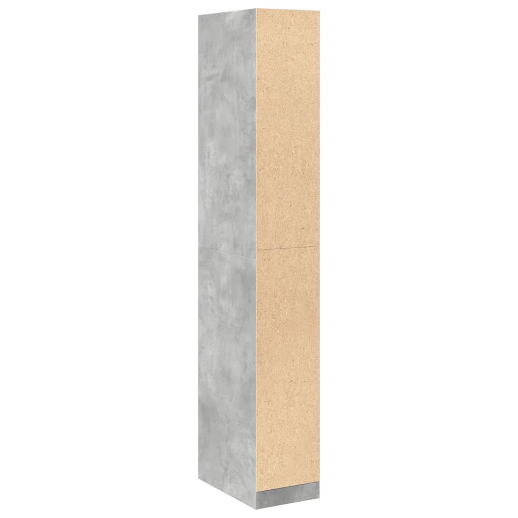 vidaXL Szafa, szarość betonu, 30x50x200 cm, materiał drewnopochodny