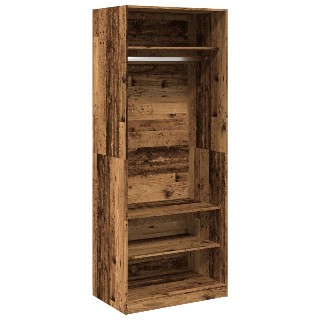 vidaXL Szafa, stare drewno, 80x50x200 cm, materiał drewnopochodny