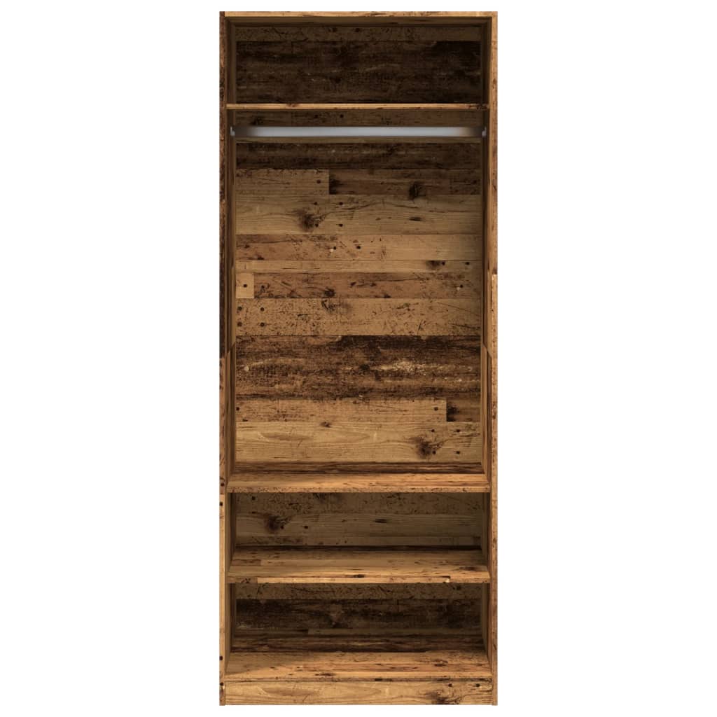 vidaXL Szafa, stare drewno, 80x50x200 cm, materiał drewnopochodny