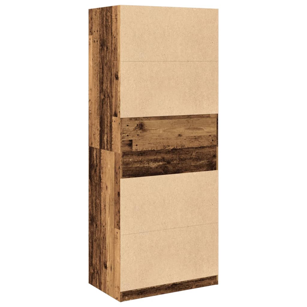 vidaXL Szafa, stare drewno, 80x50x200 cm, materiał drewnopochodny
