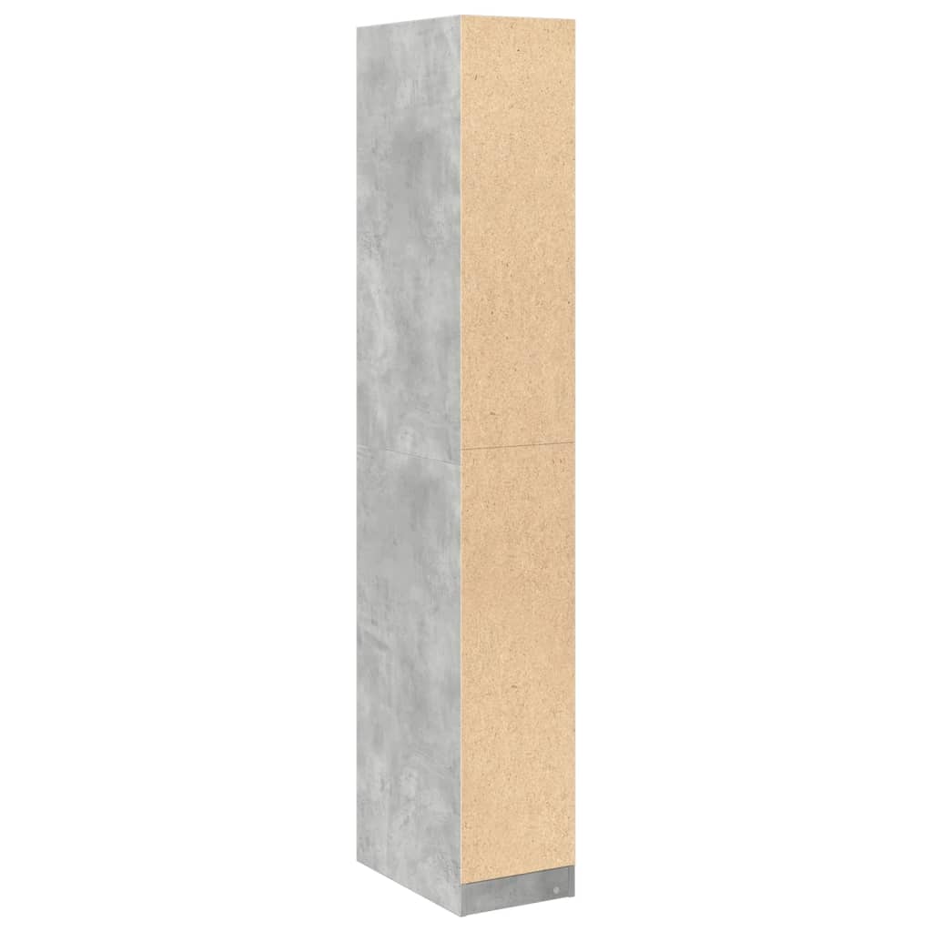 vidaXL Szafa, szarość betonu, 30x50x200 cm, materiał drewnopochodny