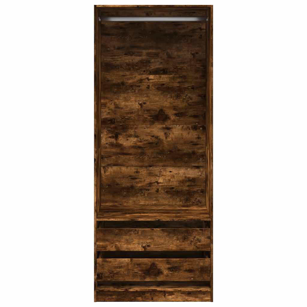 vidaXL Szafa, przydymiony dąb, 80x50x200 cm, materiał drewnopochodny