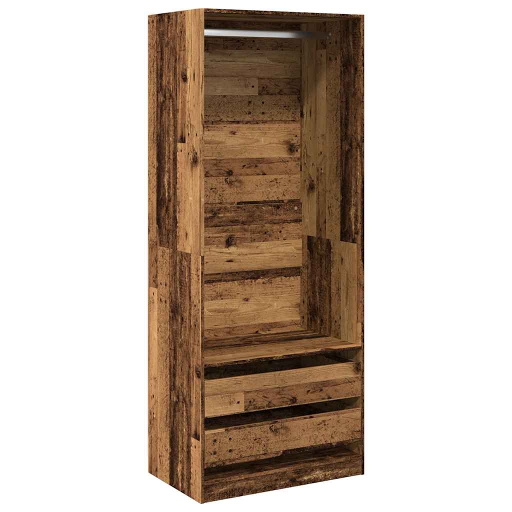 vidaXL Szafa, stare drewno, 80x50x200 cm, materiał drewnopochodny
