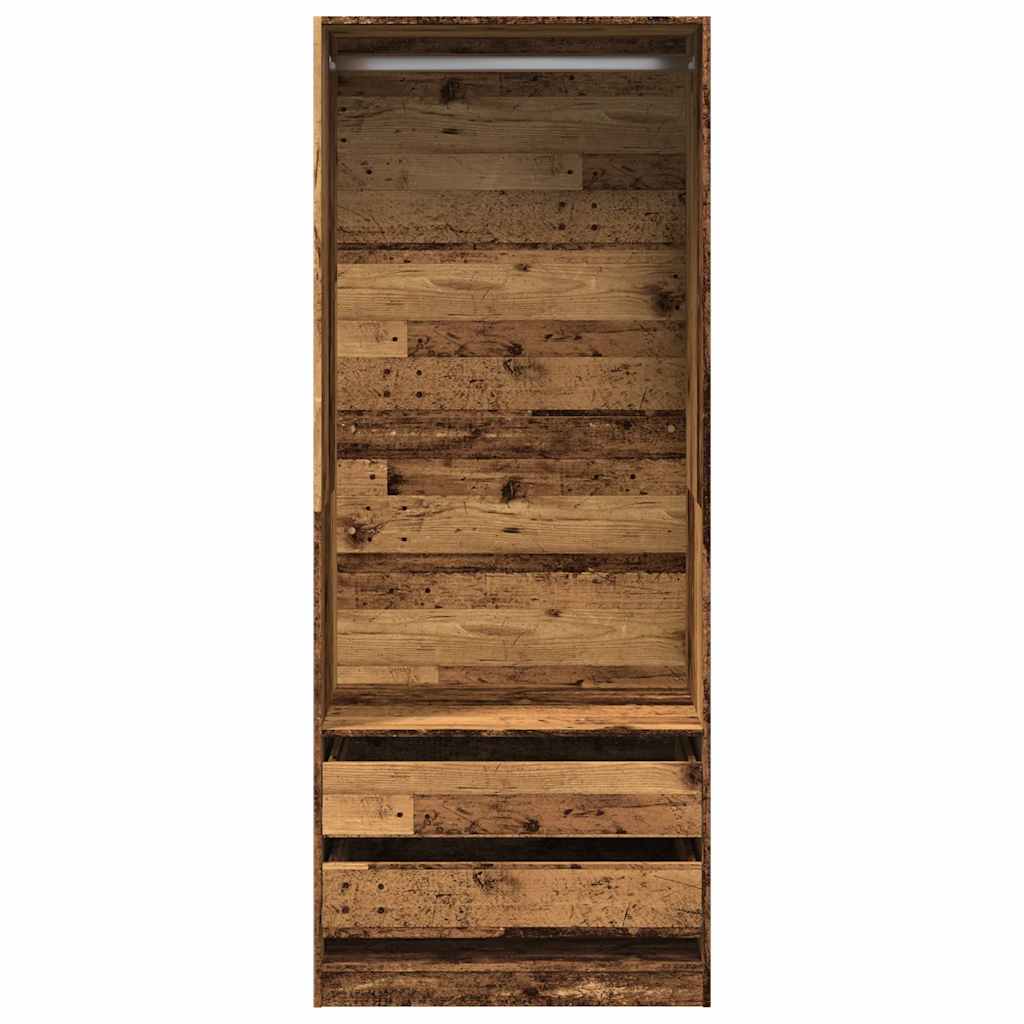 vidaXL Szafa, stare drewno, 80x50x200 cm, materiał drewnopochodny