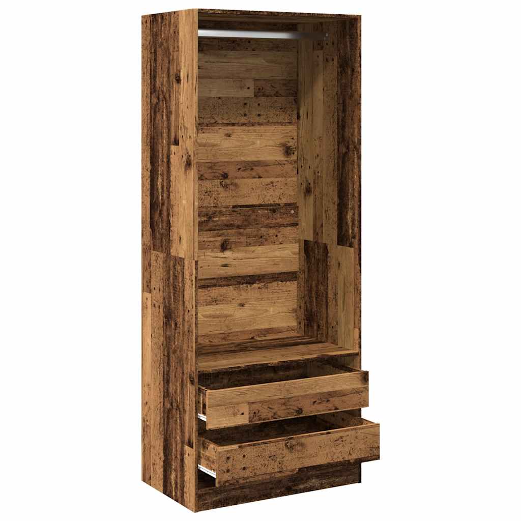 vidaXL Szafa, stare drewno, 80x50x200 cm, materiał drewnopochodny
