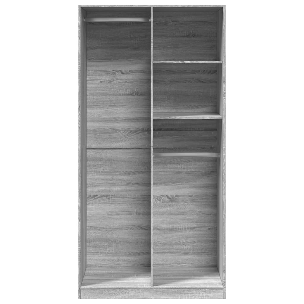 vidaXL Szafa, szary dąb sonoma, 100x50x200 cm, materiał drewnopochodny