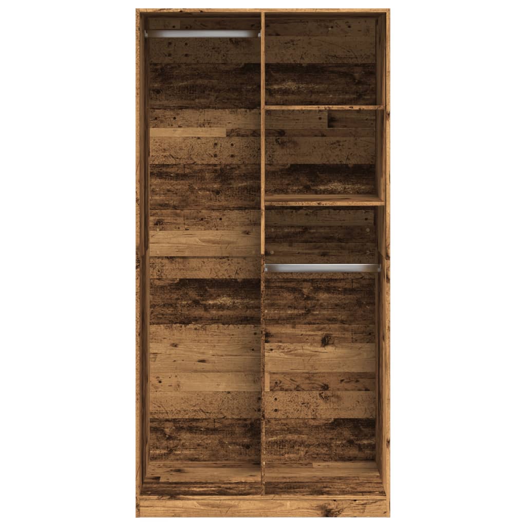 vidaXL Szafa, stare drewno, 100x50x200 cm, materiał drewnopochodny
