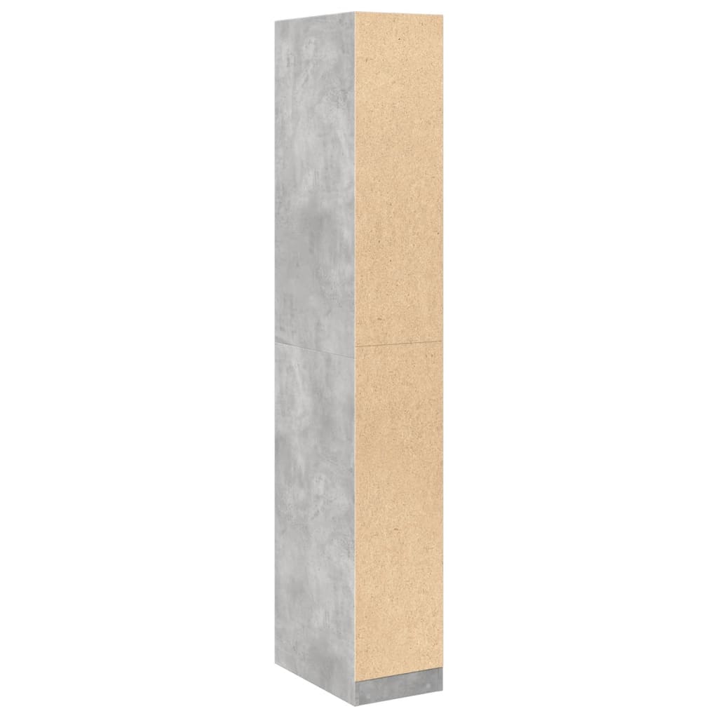 vidaXL Szafa, szarość betonu, 30x50x200 cm, materiał drewnopochodny
