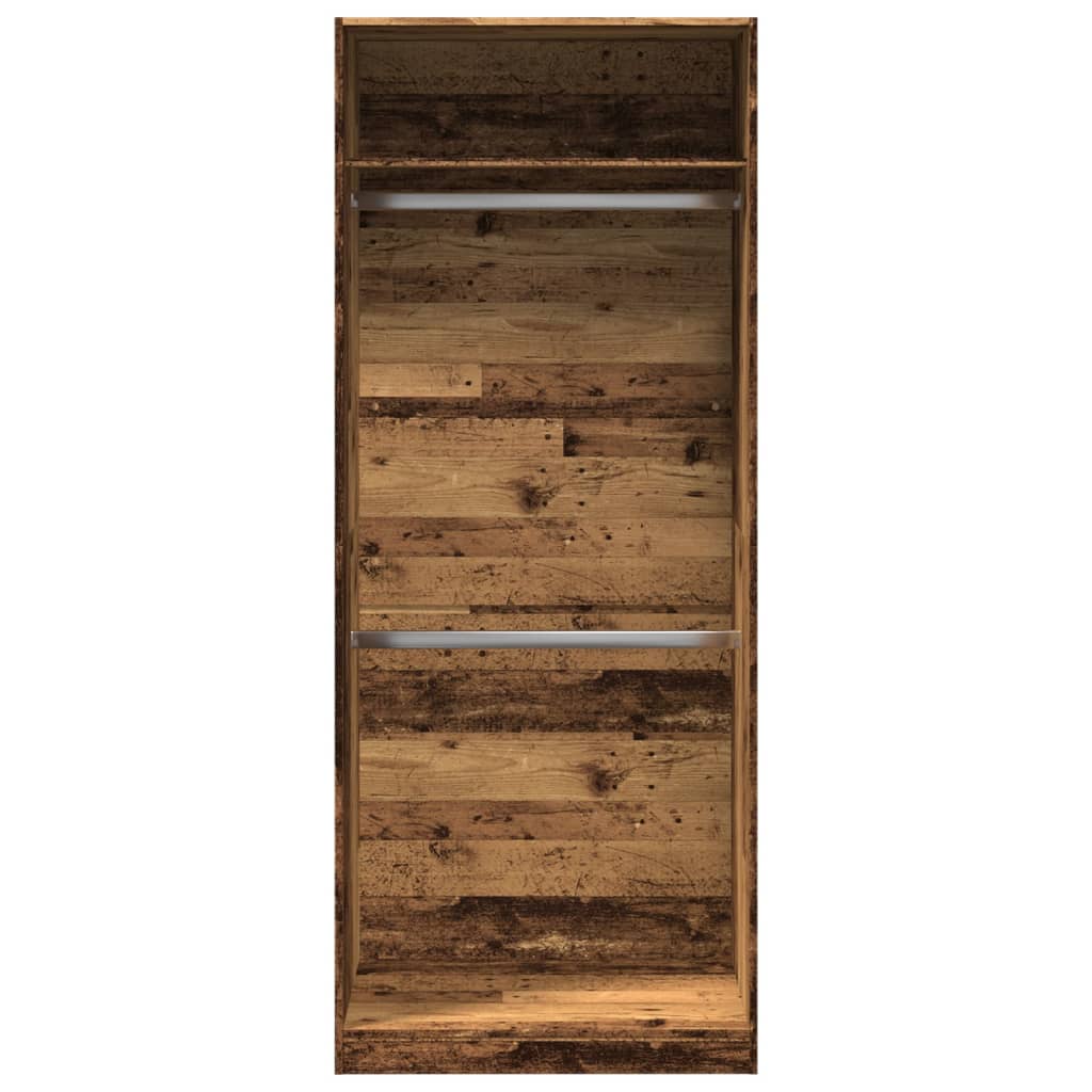 vidaXL Szafa, stare drewno, 80x50x200 cm, materiał drewnopochodny