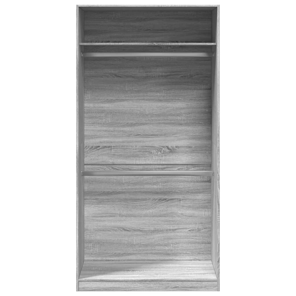 vidaXL Szafa, szary dąb sonoma, 100x50x200 cm, materiał drewnopochodny