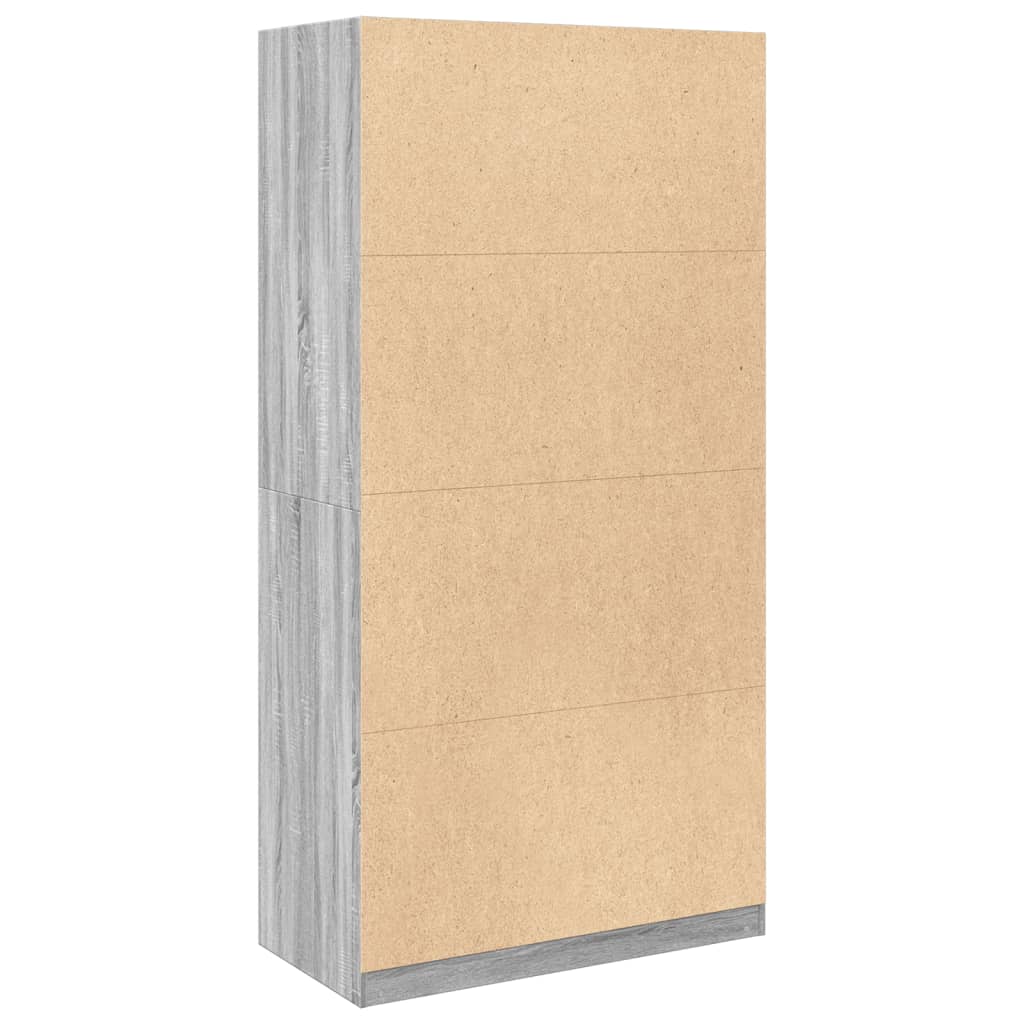 vidaXL Szafa, szary dąb sonoma, 100x50x200 cm, materiał drewnopochodny