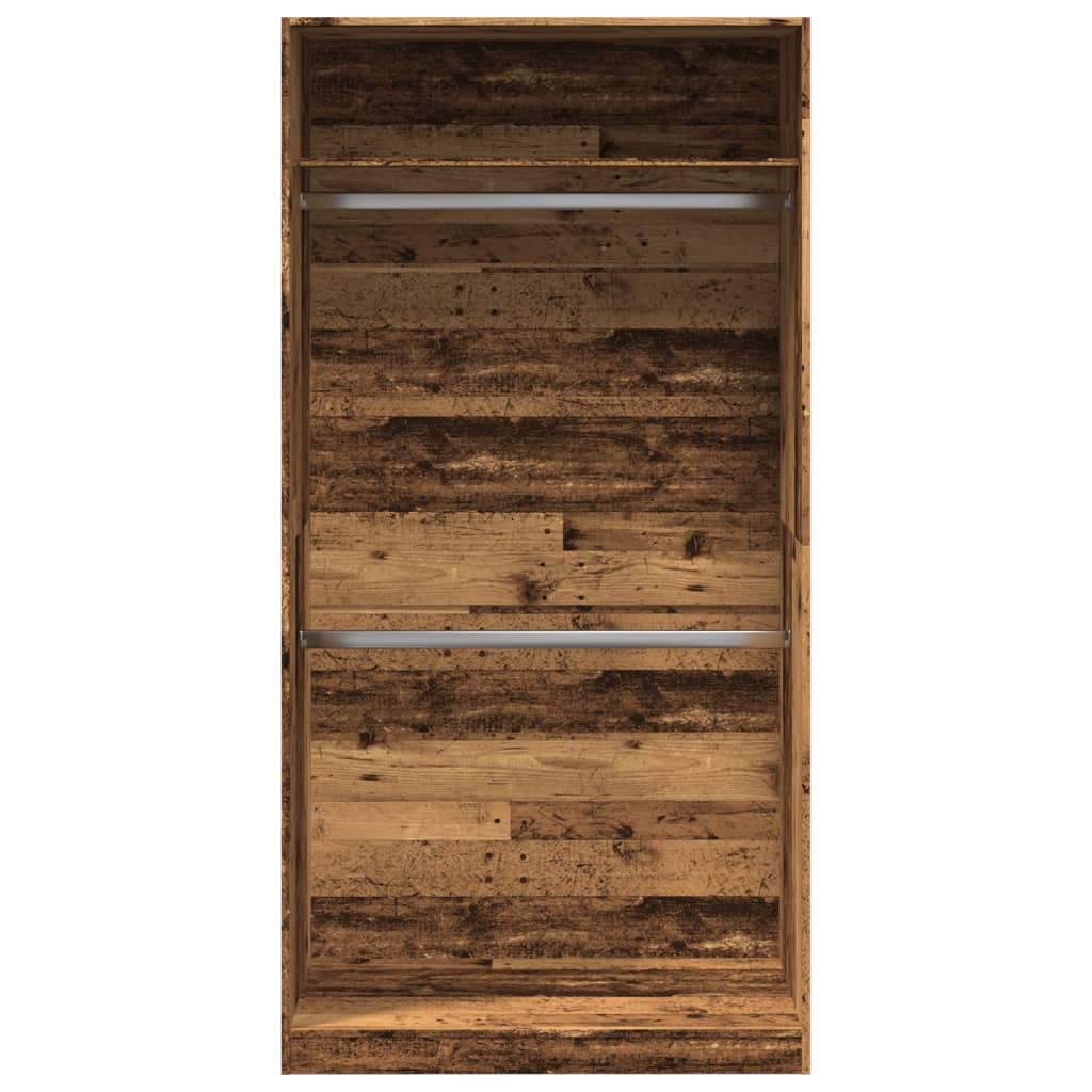 vidaXL Szafa, stare drewno, 100x50x200 cm, materiał drewnopochodny