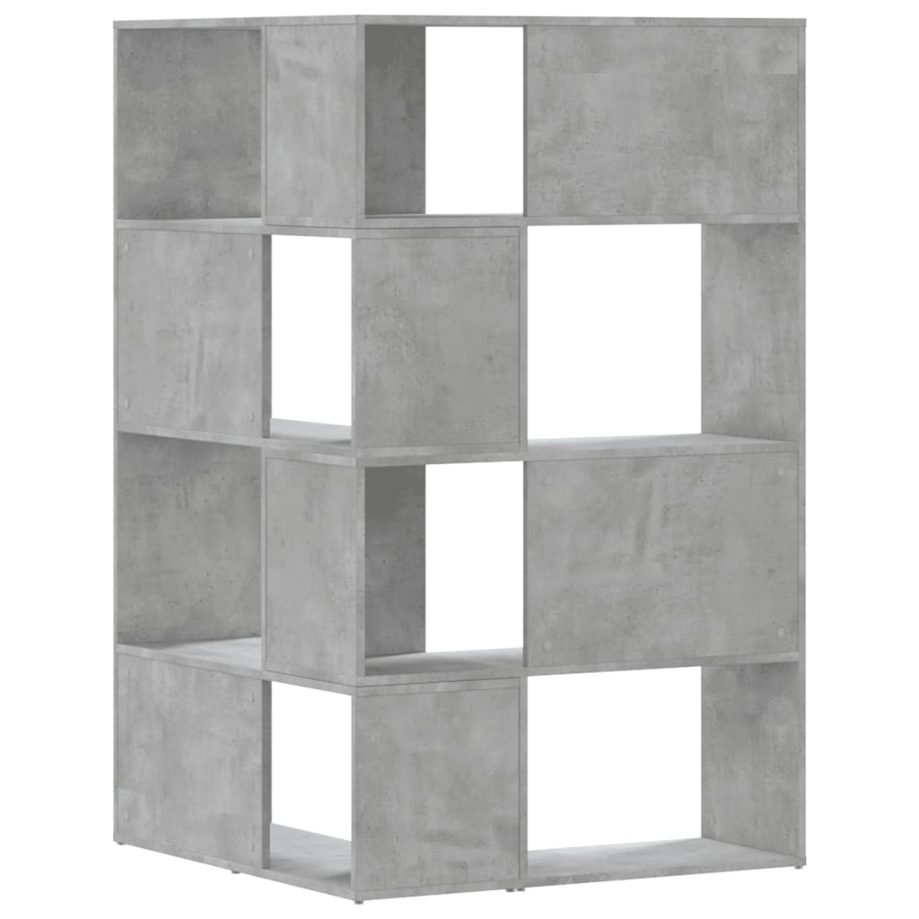 vidaXL 4-poziomowy regał narożny, szarość betonu, 85x85x140 cm