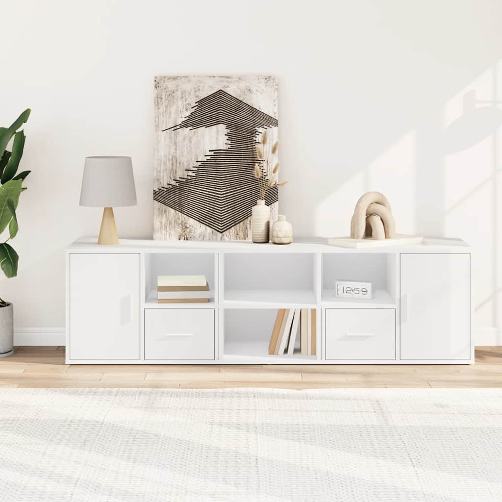 vidaXL Szafka narożna, biała, 160x40x45 cm, materiał drewnopochodny