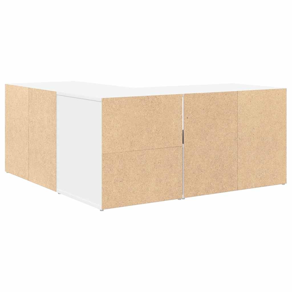 vidaXL Szafka narożna, biała, 160x40x45 cm, materiał drewnopochodny