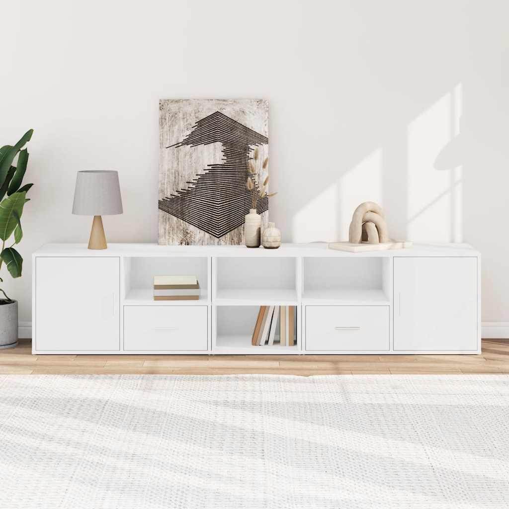 vidaXL Szafka narożna, biała, 200x40x45 cm, materiał drewnopochodny