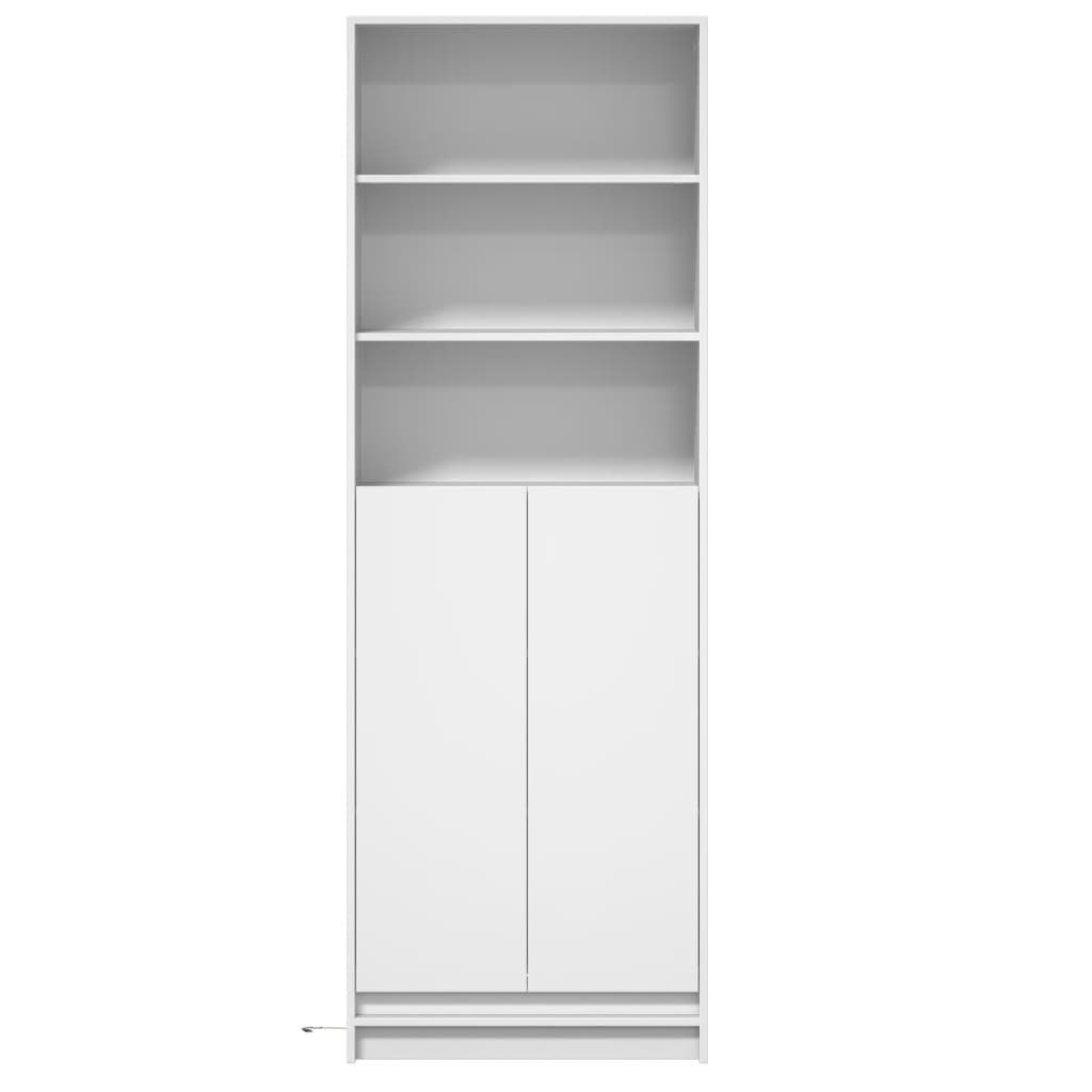 vidaXL Wysoka szafka z LED, biała, 69x32,5x200 cm