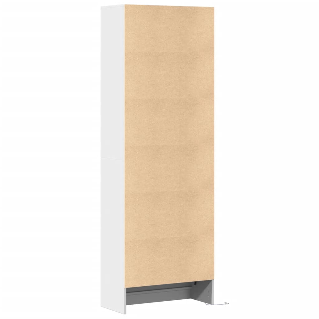 vidaXL Wysoka szafka z LED, biała, 69x32,5x200 cm