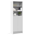 vidaXL Wysoka szafka z LED, biała, 69x32,5x200 cm