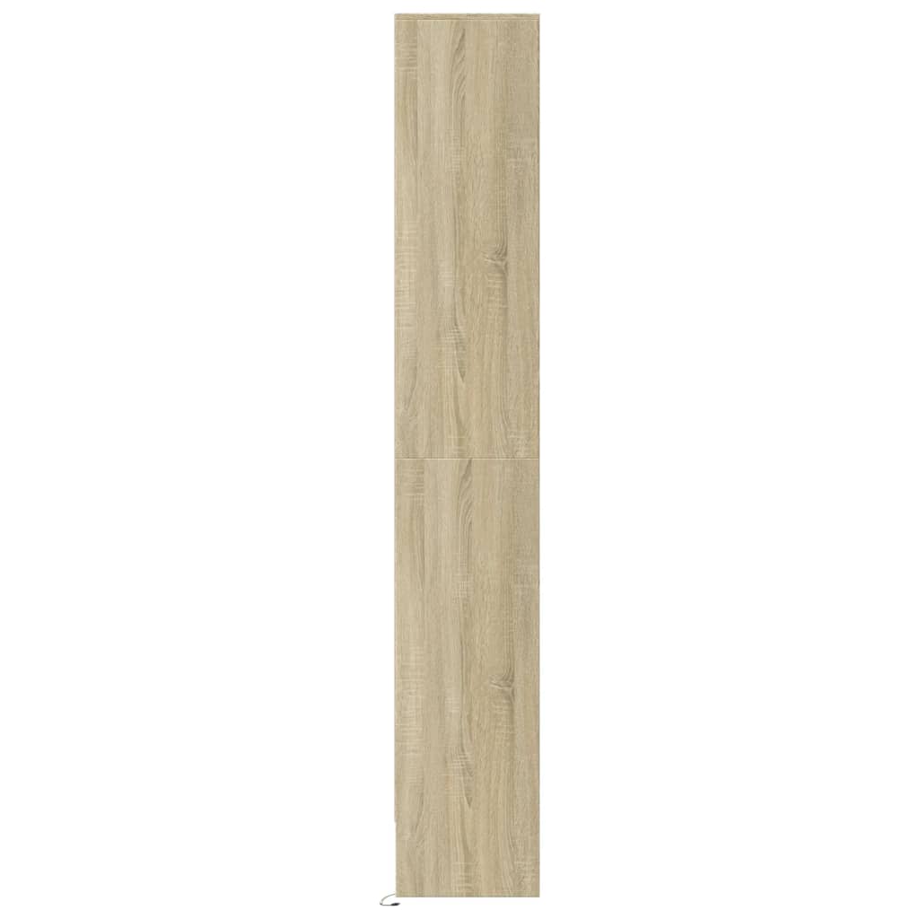 vidaXL Wysoka szafka z LED, dąb sonoma, 69x32,5x200 cm