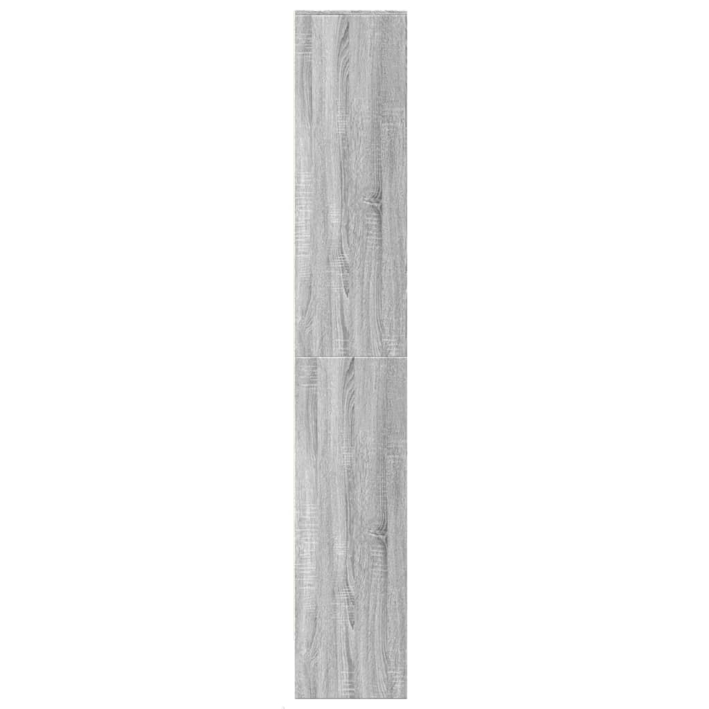 vidaXL Wysoka szafka z LED, szary dąb sonoma, 69x32,5x200 cm