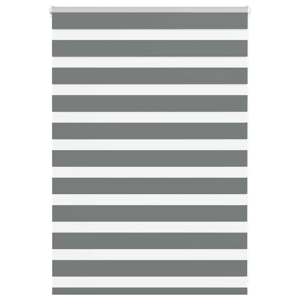 vidaXL Roleta zebra, ciemnoszara, szerokość tkaniny 105,9cm, poliester