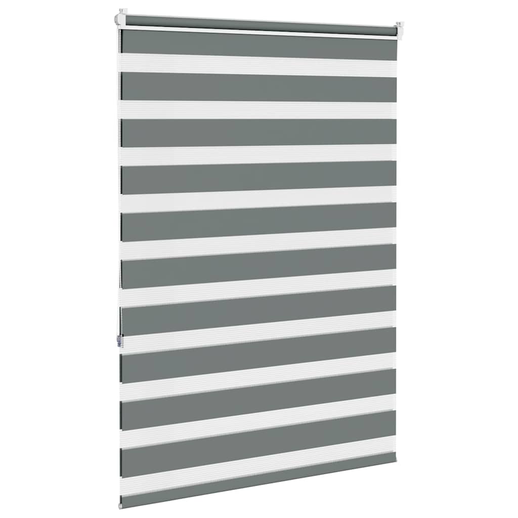 vidaXL Roleta zebra, ciemnoszara, szerokość tkaniny 110,9cm, poliester