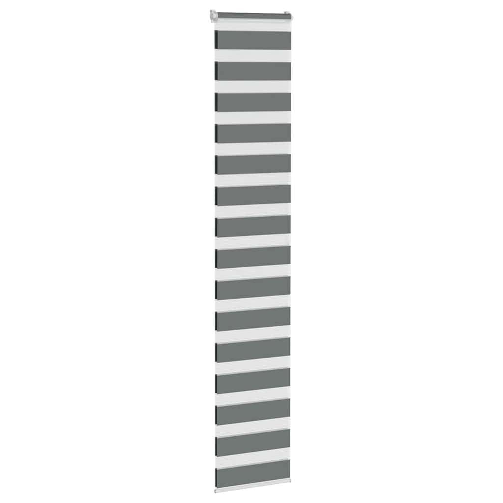 vidaXL Roleta zebra, ciemnoszara, szerokość tkaniny 40,9 cm, poliester