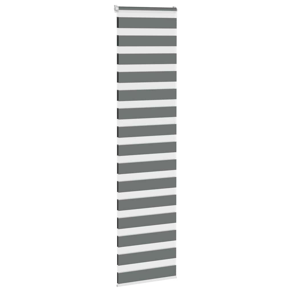 vidaXL Roleta zebra, ciemnoszara, szerokość tkaniny 60,9 cm, poliester