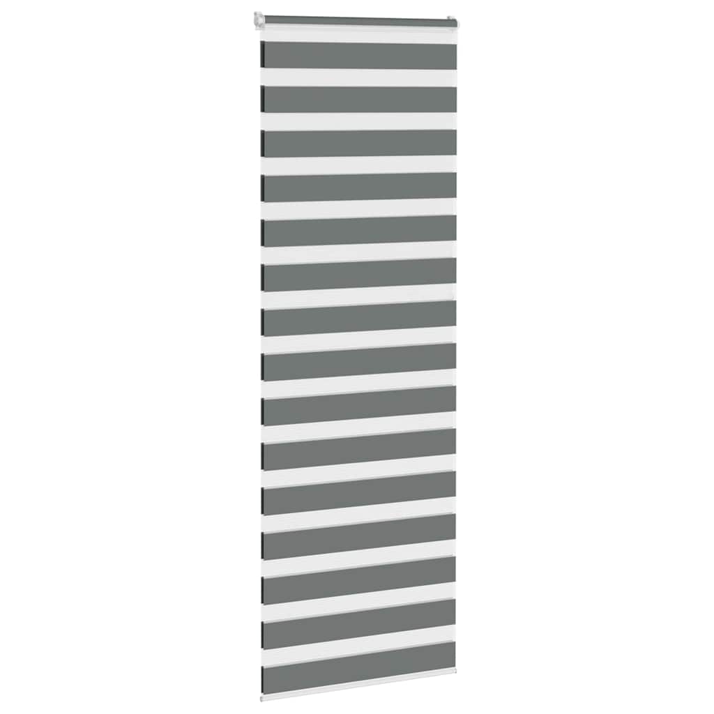 vidaXL Roleta zebra, ciemnoszara, szerokość tkaniny 70,9 cm, poliester