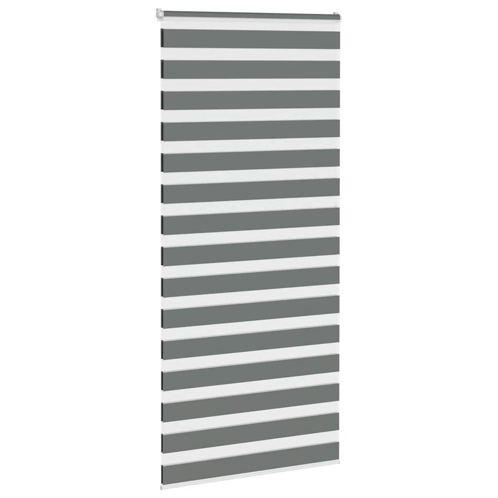 vidaXL Roleta zebra, ciemnoszara, szerokość tkaniny 100,9cm, poliester