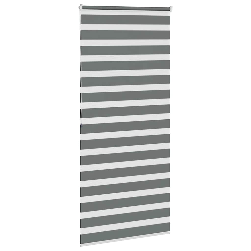 vidaXL Roleta zebra, ciemnoszara, szerokość tkaniny 100,9cm, poliester