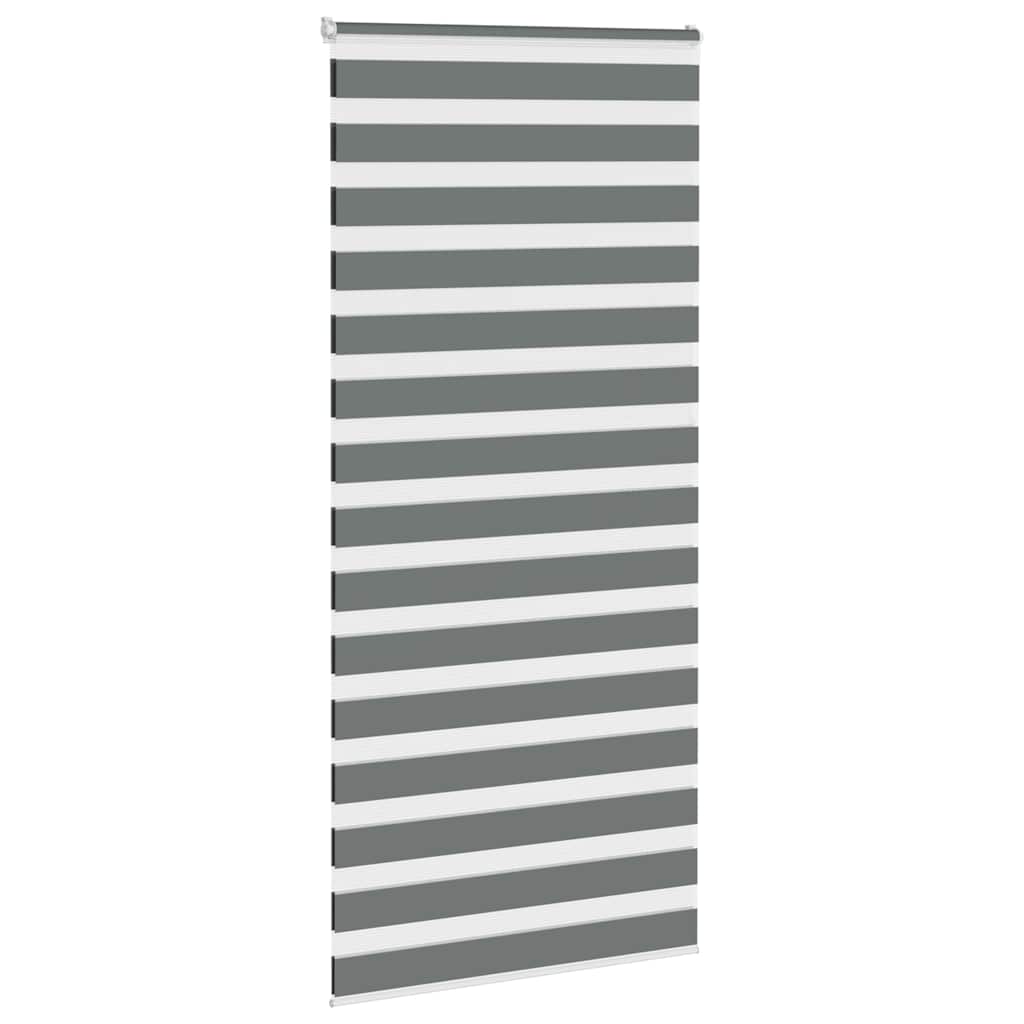 vidaXL Roleta zebra, ciemnoszara, szerokość tkaniny 110,9cm, poliester