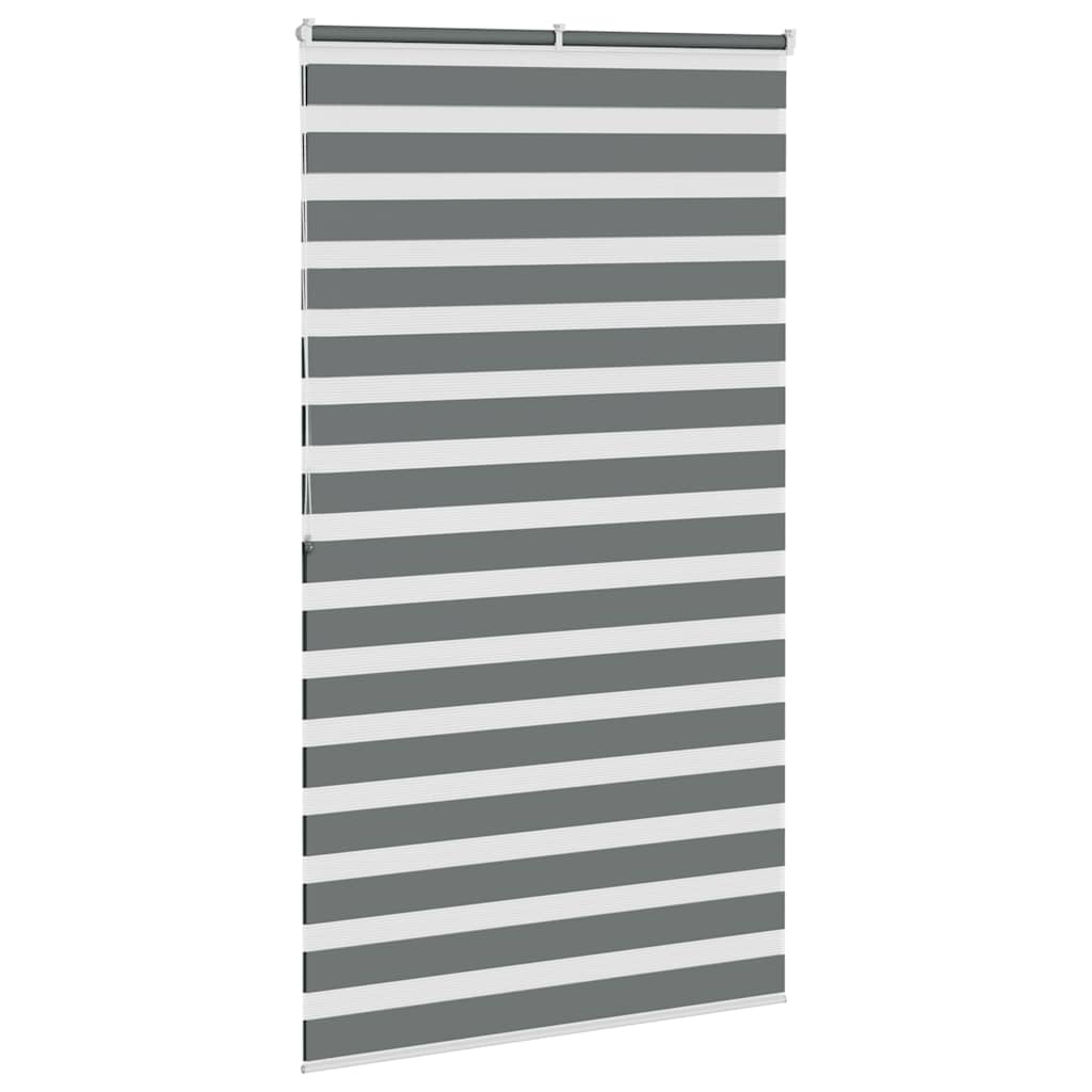 vidaXL Roleta zebra, ciemnoszara, szerokość tkaniny 120,9cm, poliester