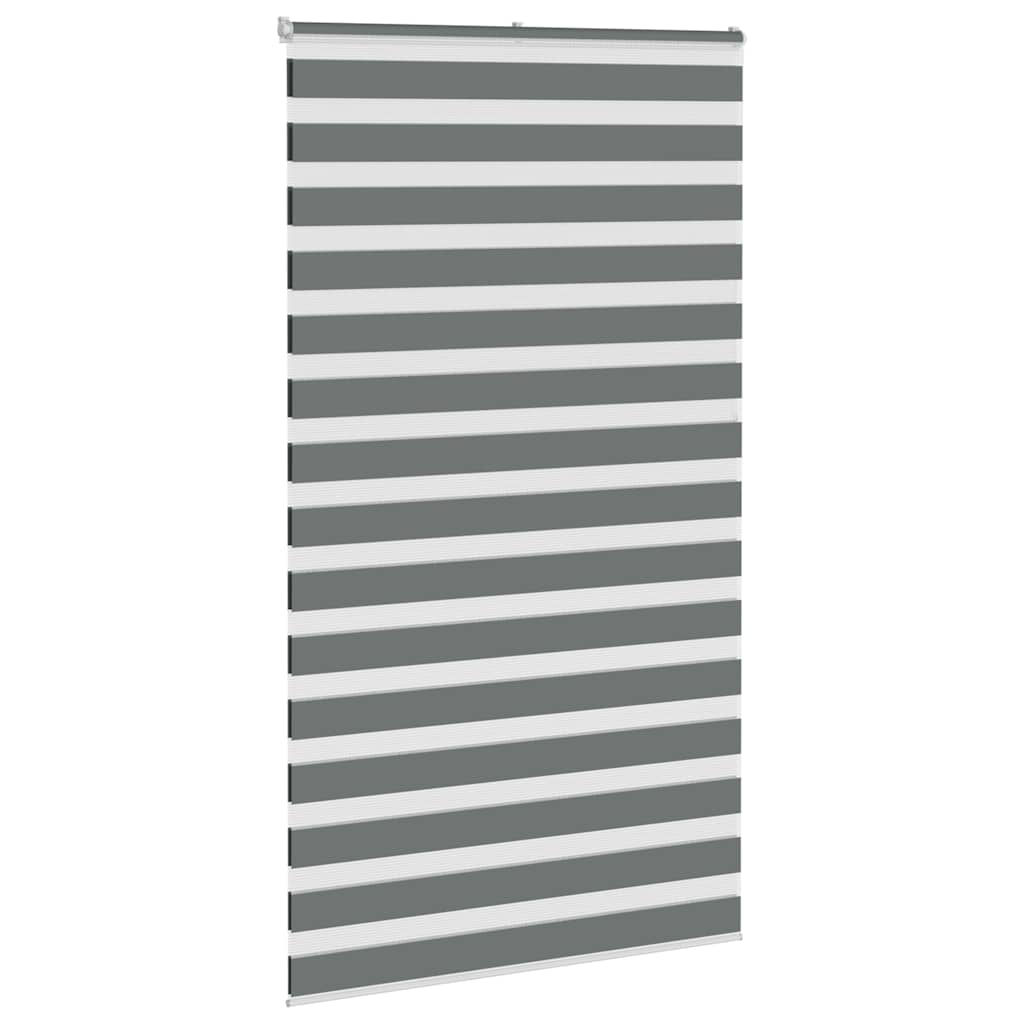 vidaXL Roleta zebra, ciemnoszara, szerokość tkaniny 125,9cm, poliester