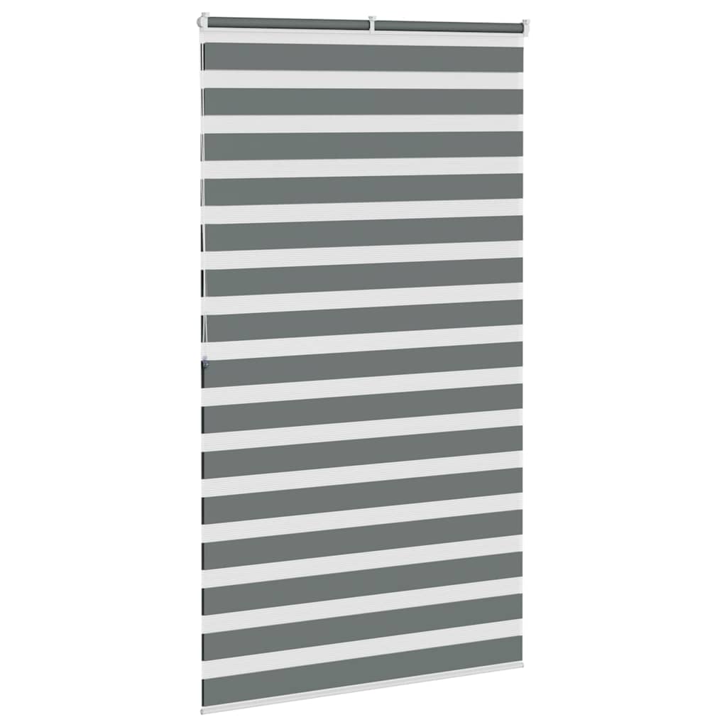 vidaXL Roleta zebra, ciemnoszara, szerokość tkaniny 125,9cm, poliester