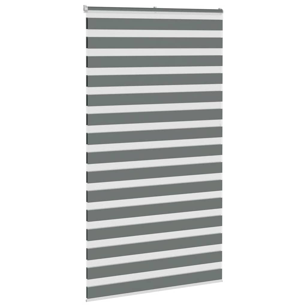 vidaXL Roleta zebra, ciemnoszara, szerokość tkaniny 130,9cm, poliester