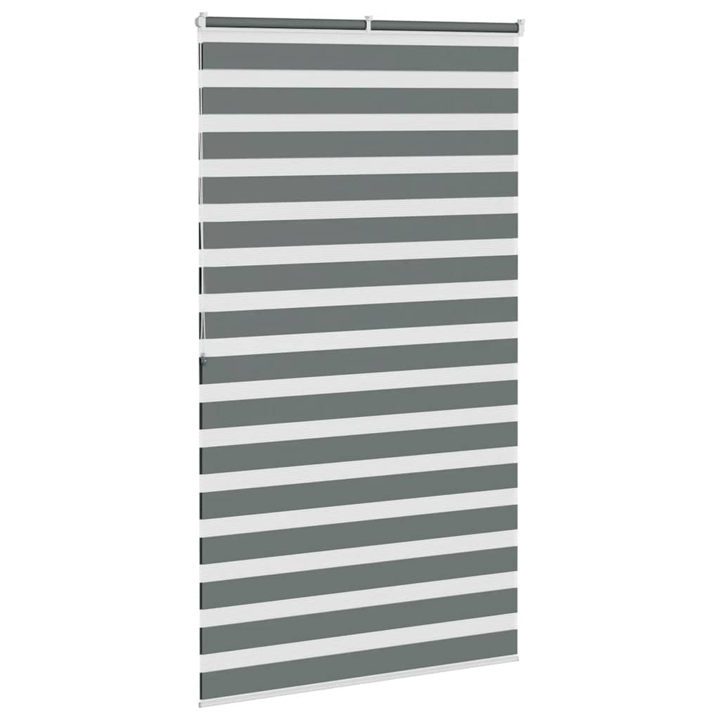 vidaXL Roleta zebra, ciemnoszara, szerokość tkaniny 130,9cm, poliester