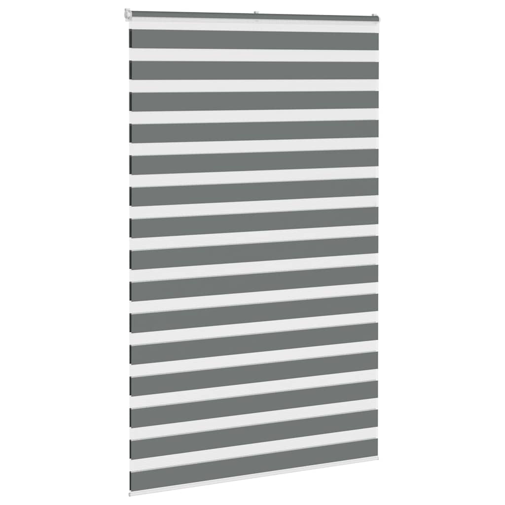 vidaXL Roleta zebra, ciemnoszara, szerokość tkaniny 45,9 cm, poliester
