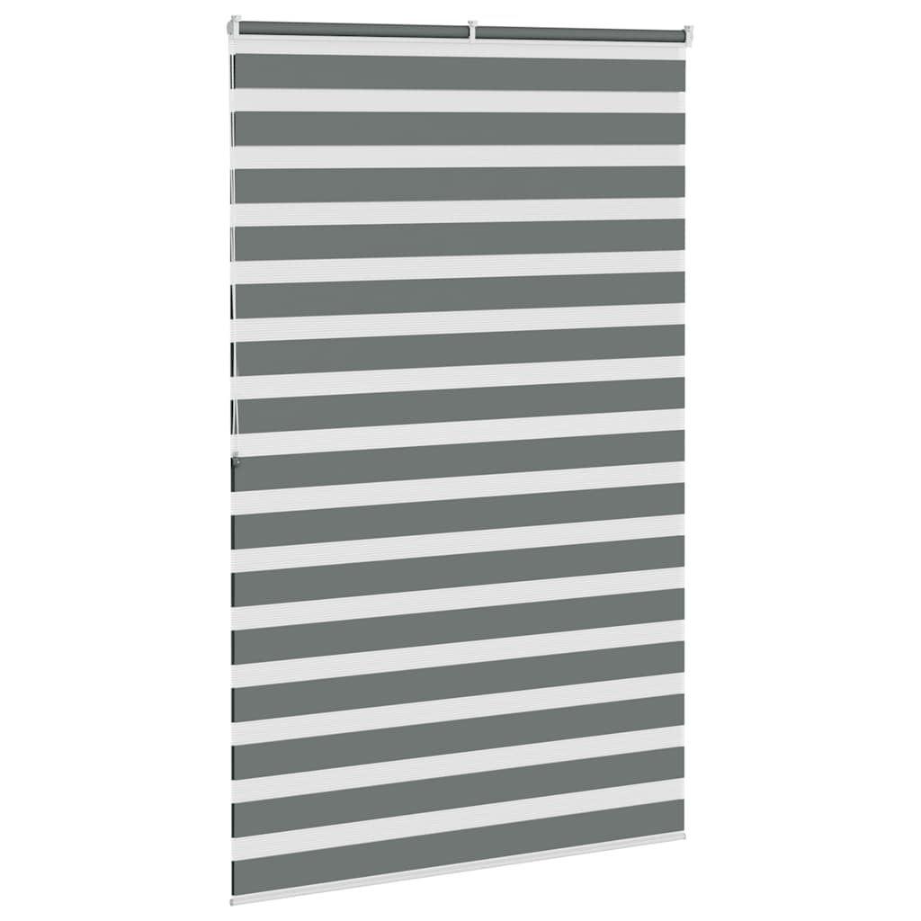 vidaXL Roleta zebra, ciemnoszara, szerokość tkaniny 45,9 cm, poliester