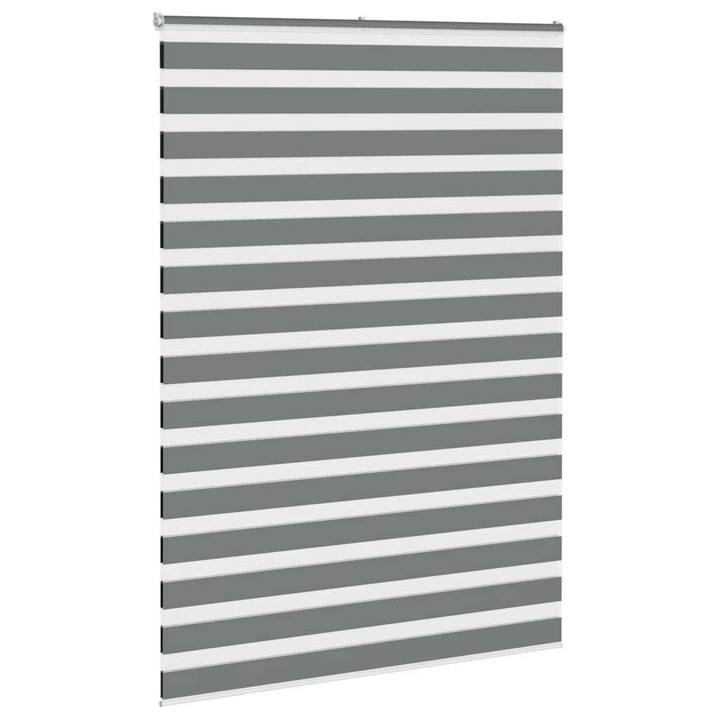 vidaXL Roleta zebra, ciemnoszara, szerokość tkaniny 160,9cm, poliester