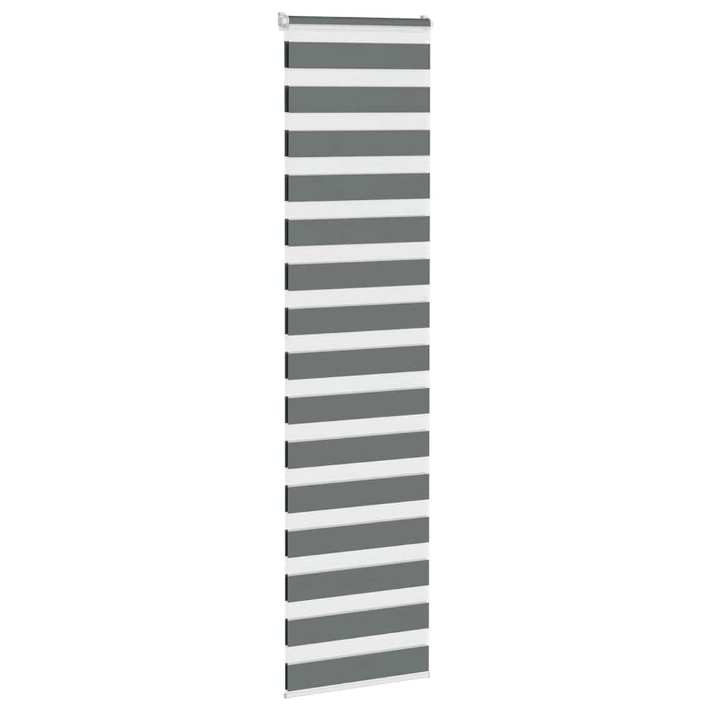 vidaXL Roleta zebra, ciemnoszara, szerokość tkaniny 50,9 cm, poliester
