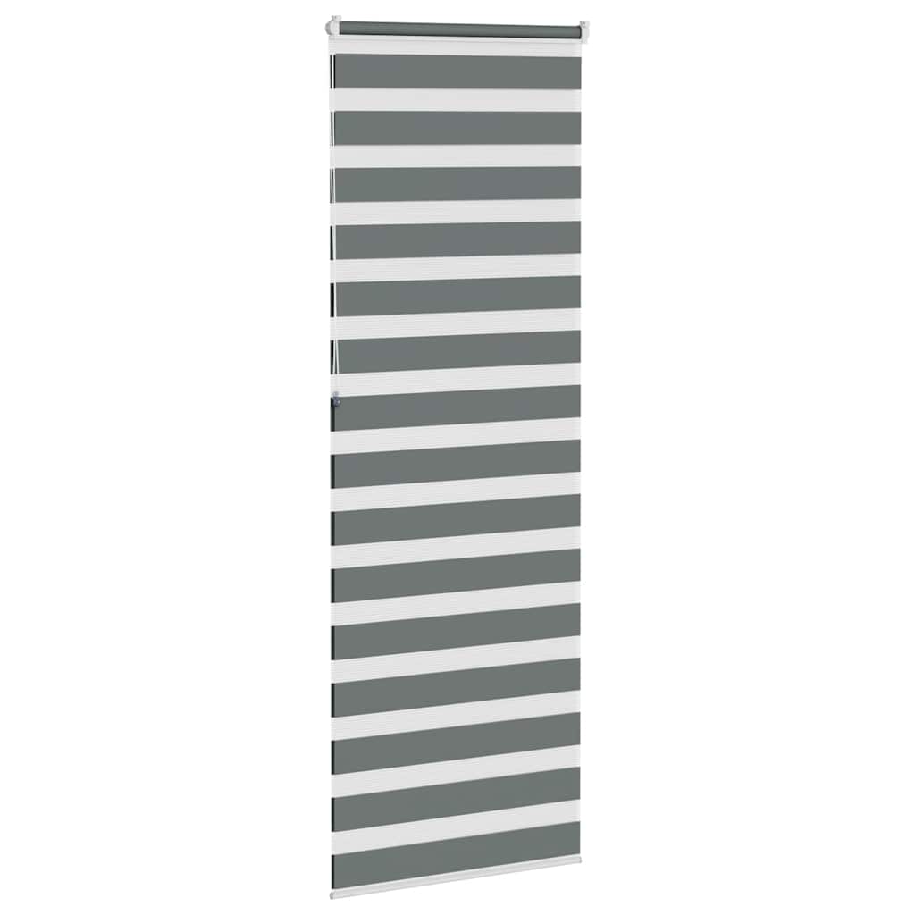 vidaXL Roleta zebra, ciemnoszara, szerokość tkaniny 80,9 cm, poliester