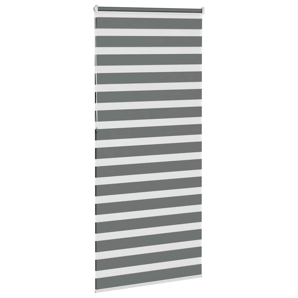 vidaXL Roleta zebra, ciemnoszara, szerokość tkaniny 110,9cm, poliester