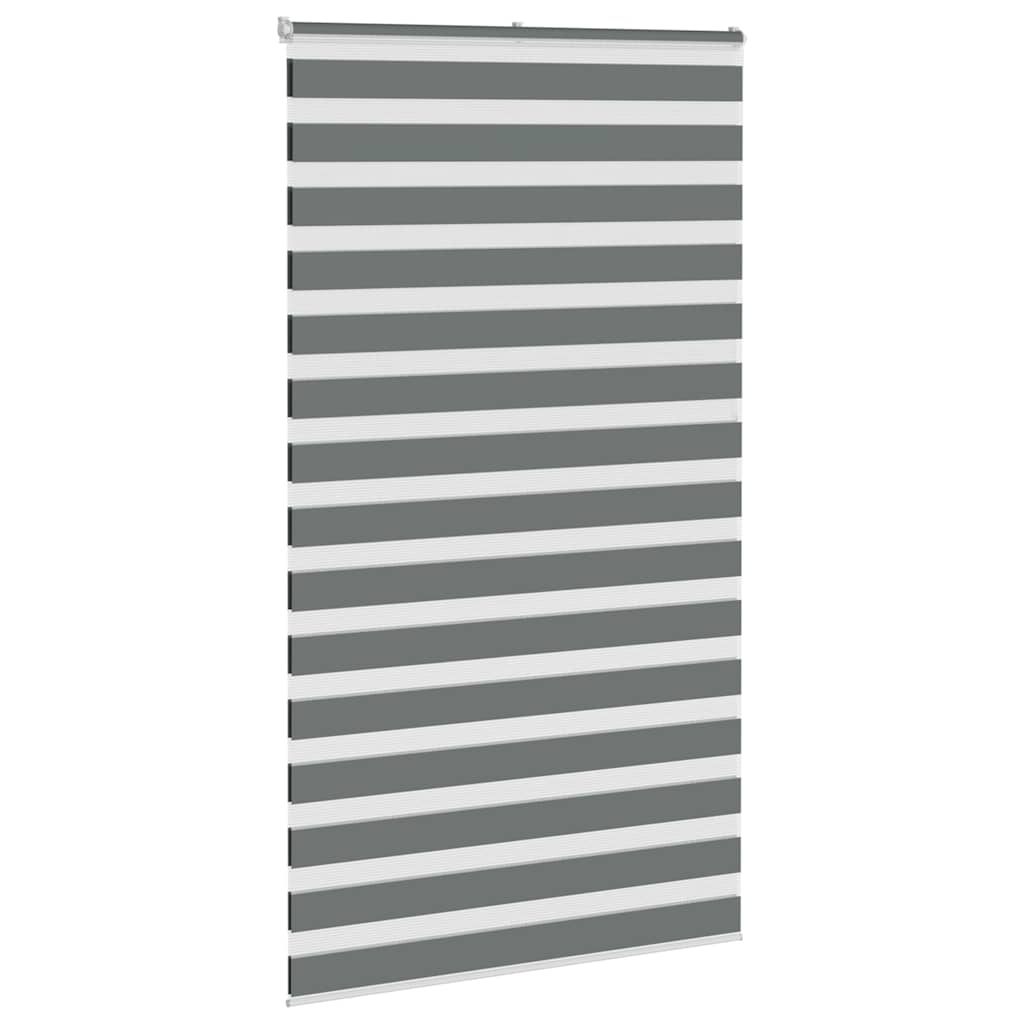 vidaXL Roleta zebra, ciemnoszara, szerokość tkaniny 115,9cm, poliester