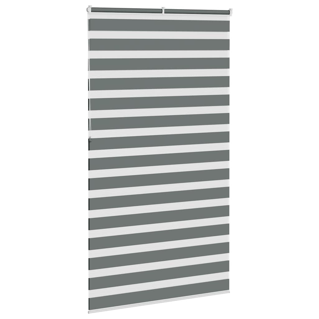 vidaXL Roleta zebra, ciemnoszara, szerokość tkaniny 120,9cm, poliester