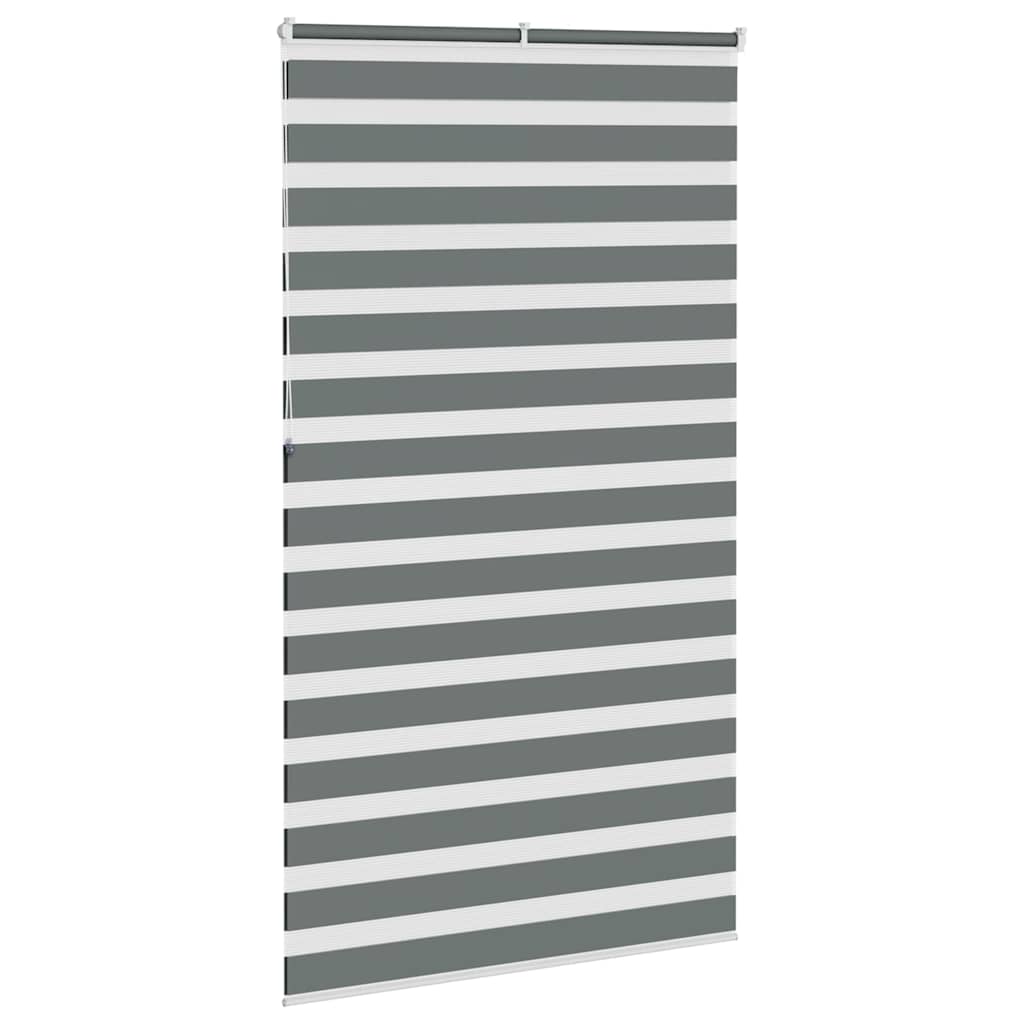 vidaXL Roleta zebra, ciemnoszara, szerokość tkaniny 125,9cm, poliester
