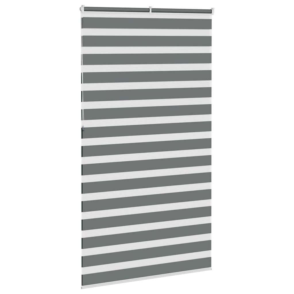 vidaXL Roleta zebra, ciemnoszara, szerokość tkaniny 130,9cm, poliester